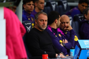 Hansi Flick antes del inicio del partido. 