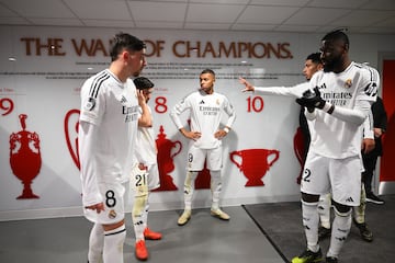 Federico Valverde, Brahim Diaz, Kylian Mbappe, Jude Bellingham and Antonio Ruediger of Real Madrid 