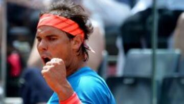 Nadal festeja un punto ante John lsner.