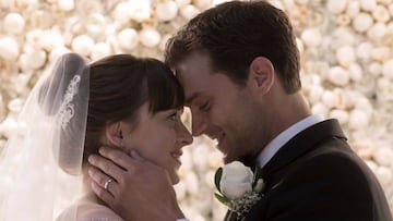 Imagen de la boda de Christian Grey (Jamie Dornan) y Anastasia Steele (Dakota Johnson) en la tercera y &uacute;ltima pel&iacute;cula de la exitosa saga, &quot;Cincuenta sombras liberadas&quot;.