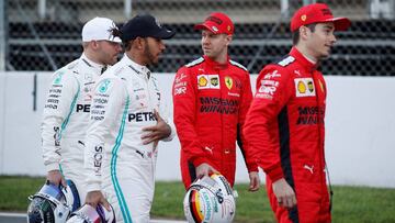 Bottas, Hamilton, Vettel y Leclerc en Barcelona.