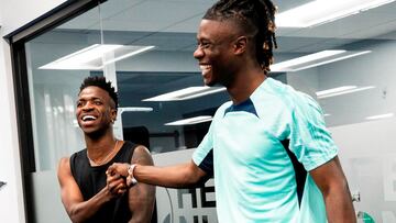 Camavinga y Vinicius entrenan juntos en las instalaciones del equipo de la MLS, Los Angeles Galaxy. 