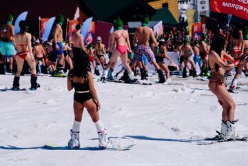 Descenso en bikini y ba?ador, tanto en esqu¨ª como en snowboard, de 1.761 personas.