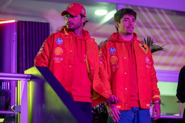 Carlos Sainz y Charles Leclerc (Ferrari). Las Vegas, Estados Unidos. F1 2024.