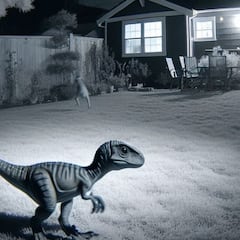 Echa un vistazo a la cámara de seguridad para ver qué ha registrado y no se esperaba al ‘bebé dinosaurio’