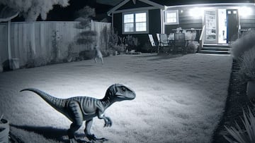 Echa un vistazo a la cámara de seguridad para ver qué ha registrado y no se esperaba al ‘bebé dinosaurio’