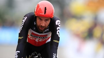 El ciclista belga Thomas De Gendt durante la contrarreloj de Laval en el Tour de Francia.