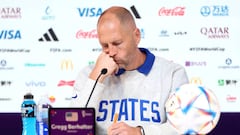 Gregg Berhalter, entrenador de Estados Unidos, durante una rueda de prensa en Qatar 2022.