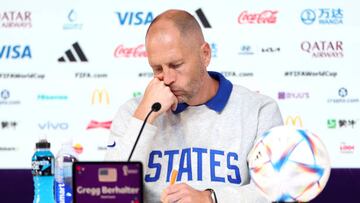 Gregg Berhalter, entrenador de Estados Unidos, durante una rueda de prensa en Qatar 2022.