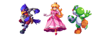 Los personajes de Smash Bros en estilo Pixel Art