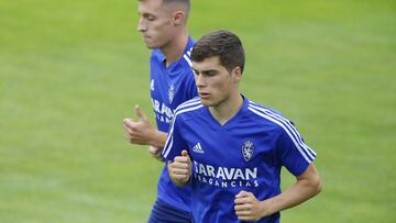 Alberto Soro, durante un entrenamiento con el Real Zaragoza.