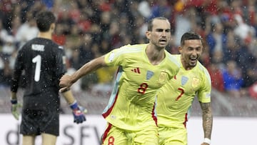 Geneva (Switzerland), 08/09/2024.- Spain's Fabian Ruiz celebrates after scoring the 1-3 goal during the UEFA Nations League group A soccer match between Switzerland and Spain, in Geneva, Switzerland, 08 September 2024. (España, Suiza, Ginebra) EFE/EPA/SALVATORE DI NOLFI