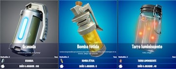 Todas las armas arrojadizas de Fortnite
