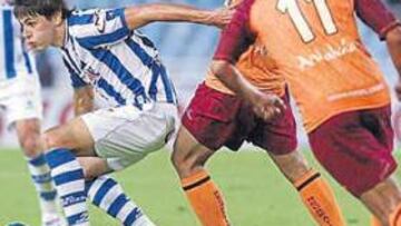 <b>GRAN PARTIDO. </b>El Recreativo jugó ayer en Anoeta sus mejores minutos de fútbol desde su regreso a la Liga de los Ases.