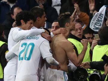 Cristiano Ronaldo celebrates after scoring.