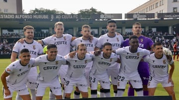 Once del Ceuta ante el Mirandés.