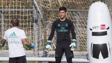 Belman, en un entrenamiento con el primer equipo del Real Madrid.