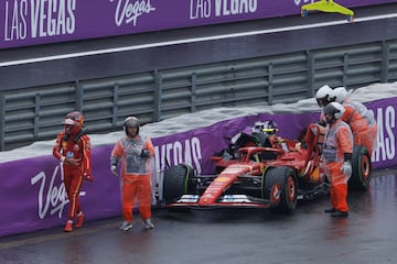 Accidente de Carlos Sainz (Ferrari SF-24). Sao Paulo, Brasil. F1 2024.