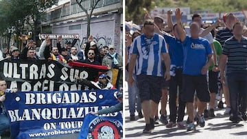 Ultras del Espanyol y del Alavés.
