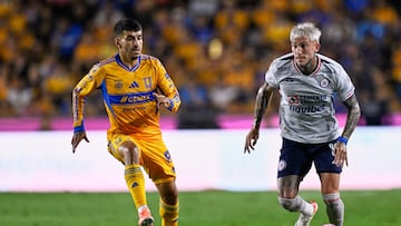 during the 12th round match between Tigres UANL and Cruz Azul as part of the Liga BBVA MX, Torneo Apertura 2025 at Universitario Stadium, on October 04, 2025 in Monterrey, Nuevo Leon, Mexico.