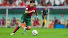 LUSAIL CITY, QATAR - DECEMBER 06: Joao Felix of Portugal controls the ball during the FIFA World Cup Qatar 2022 Round of 16 match between Portugal and Switzerland at Lusail Stadium on December 6, 2022 in Lusail City, Qatar. (Photo by Mohammad Karamali/DeFodi Images via Getty Images)