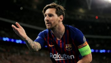 El delantero argentino del Barcelona, Leo Messi, durante un partido de Champions League.