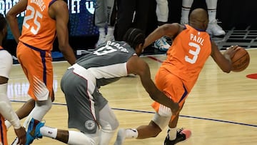 The Phoenix Suns return home after beating the Clippers in Los Angeles on Saturday. They have a chance to reach the NBA Finals for the first time since 1993.