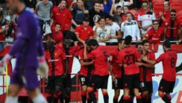 Los jugadores del Mallorca celebran un gol este curso.