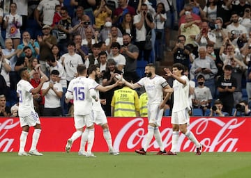 2-0. Karim Benzema celebra el segundo gol.