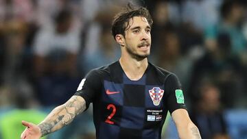 Vrsaljko, con la selecci&oacute;n de Croacia.