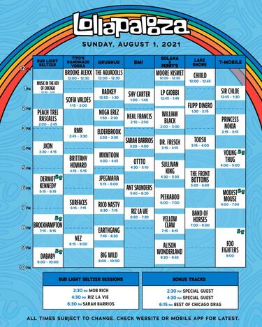 Lollapalooza 2021: Horarios, artistas, cantantes, mapa y cómo ver online