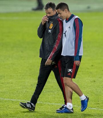 Luis Enrique y Rodrigo Moreno.