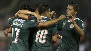 Los dirigidos por Mat&iacute;as Almeyda llevaron su falta de gol en Liga MX al torneo regional de Concacaf, aunque los tantos de S&aacute;nchez y Mac&iacute;as fueron suficientes para regresar a casa con ventaja.