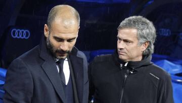 Guardiola y Mourinho en el Bernab&eacute;u. 
 