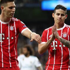 James Rodríguez anota en la semifinal ante el Real Madrid