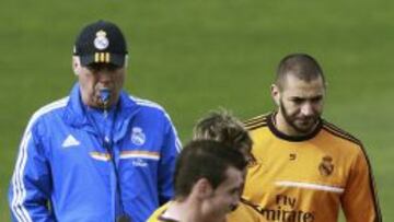 Benzema apunta al Barça y Di María, con fiebre, no se entrena