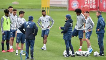 El Bayern de Múnich, en su entrenamiento de ayer.