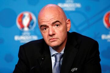 UEFA General Secretary Gianni Infantino attends a news conference after a meeting of UEFA's executive committee, on the eve of the draw of the Euro 2016 finals.