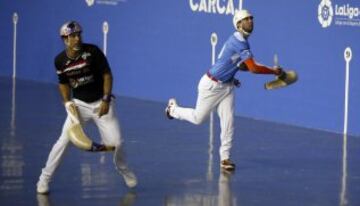 Iñaki Goikoetxea e Imanol López durante la final del Abierto Villa de Madrid de pelota vasca