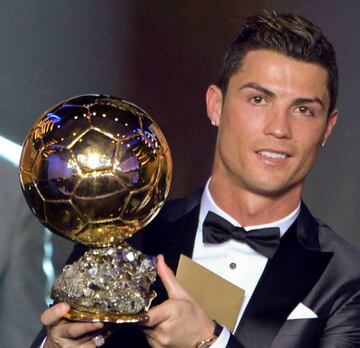 Ronaldo with the Ballon d'Or.