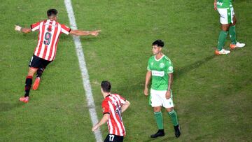 Futbol, Estudiantes de la Plata vs Audax Italiano.
 Copa Libertadores 2022.
 El jugador de Estudiantes de la Plata Leandro Diaz,  celebra su gol contra Audax Italiano durante el partido de vuelta de la fase dos de la Copa Libertadores realizado en el esta