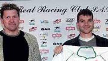 <b>JUGARÁ EN LA DEFENSA.</b> El presidente del Racing de Santander, Dimitri Piterman, ha presentado este jueves a David Coromina como nuevo fichaje del club cántabro. El jugador procedente del Palamós jugará como defensa.