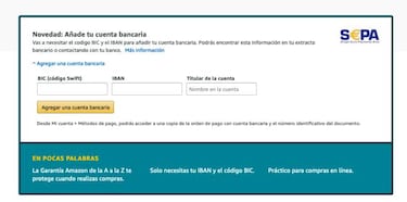 Cómo pagar en Amazon con una cuenta bancaria SEPA