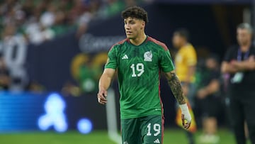 Jorge Sánchez durante el partido de la Selección Mexicana en contra de Honduras en la Copa Oro 2023.