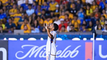during the round of 16 second leg match between Tigres UANL and FC Cincinnati as part of the CONCACAF Champions Cup 2025, at Universitario Stadium on March 11, 2025 in Monterrey, Nuevo Leon, Mexico.
