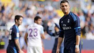 Cristiano, durante el partido ante el Málaga.