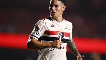 James Rodríguez en la derrota de Sao Paulo ante Fortaleza.