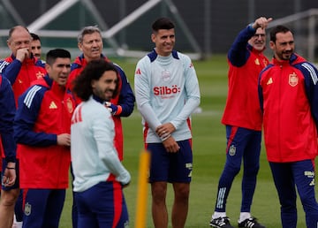 Álvaro Morata, en un entrenamiento con la Selección.