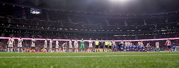 Formación de los equipos del Rayo Vallecano y Atlético de Madrid.