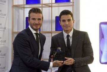 David Beckham y el actor Alex González durante el acto publicitario de Haig Club.